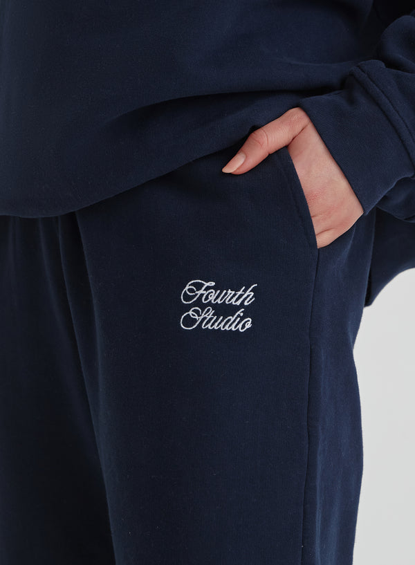 4th & Reckless Navy Fourth Studio Branded Cuffed Jogger – Parker