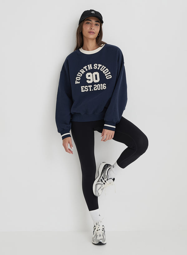 4th & Reckless Navy Fourth Studio Relaxed Oversized Sweatshirt- Davis