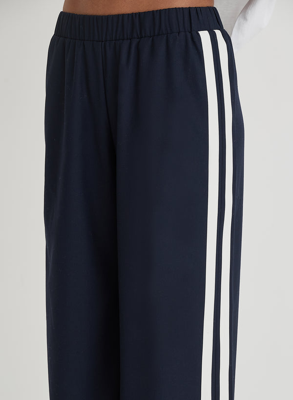 4th & Reckless Navy Side Stripe Wide Leg Trouser- Tammy