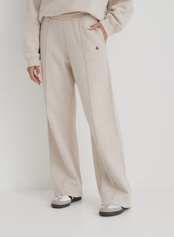 4th & Reckless Oatmeal Wide Leg Stripe Jogger- Chester