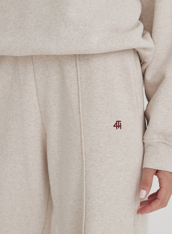 4th & Reckless Oatmeal Wide Leg Stripe Jogger- Chester