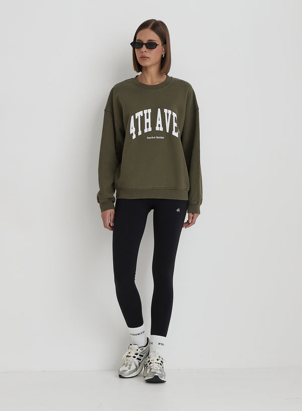 4th & Reckless Olive 4th Avenue Slogan Oversized Sweatshirt- Avenue