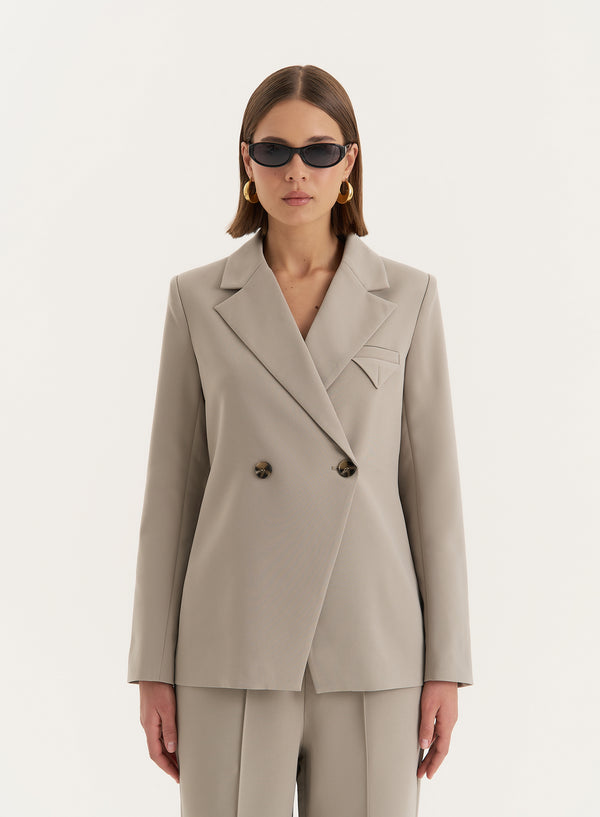 4th & Reckless Olive Tailored Asymmetric Blazer- Bianca