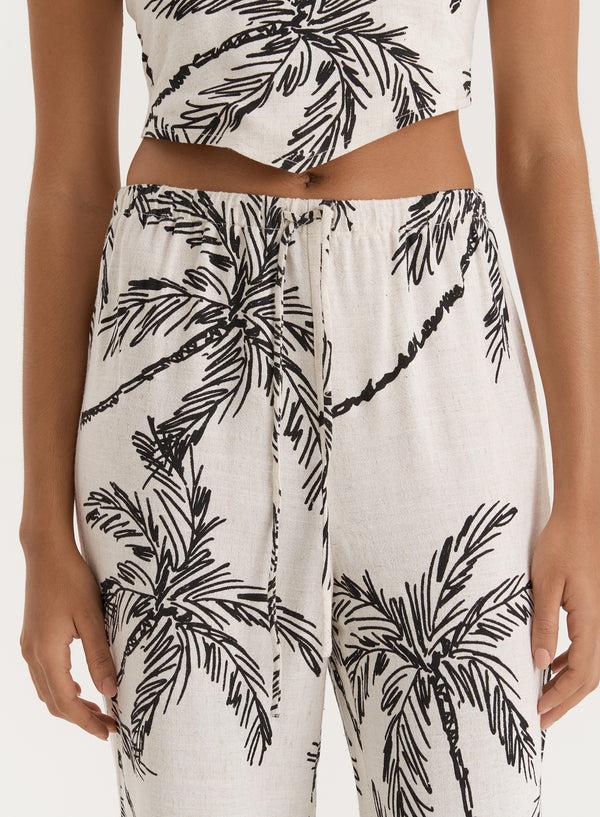 4th & Reckless Printed Linen Blend Wide Leg Trouser- Yasmina