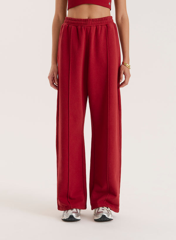 4th & Reckless Red 4th Wide Leg Branded Joggers- Fergie