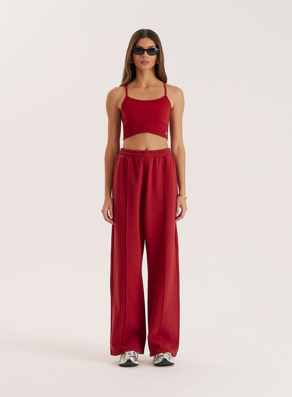 4th & reckless Red 4th Wide Leg Branded Joggers- Fergie