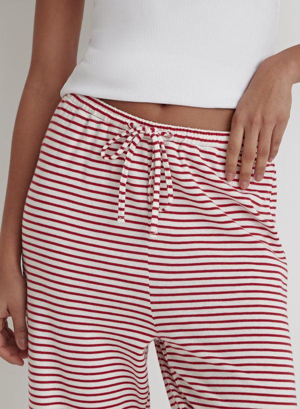 4th & Reckless Red And White Striped Jersey Pyjama Trouser- Mabel