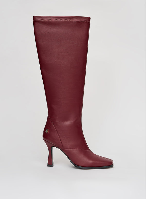 4th & reckless Red Faux Leather Knee High Boots- Tokyo
