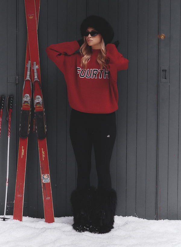 4th & Reckless Red Fourth Branded Knitted Oversized Jumper- Lidia
