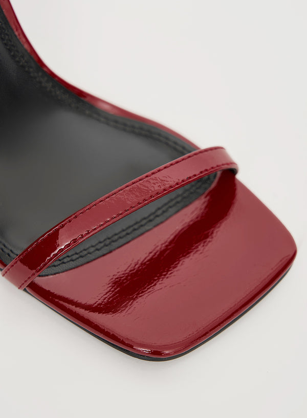 4th & Reckless Red Strappy Heeled Patent Sandal- Berlin