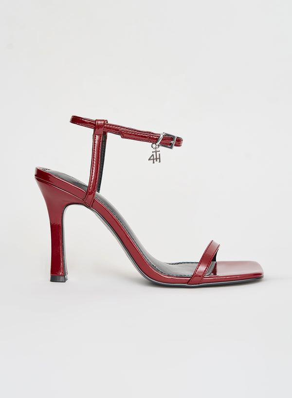 4th & reckless Red Strappy Heeled Patent Sandal- Berlin