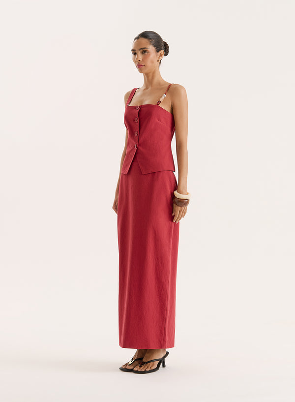 4th & Reckless Rust Bead Strap Detail Split Front Top- Irisa