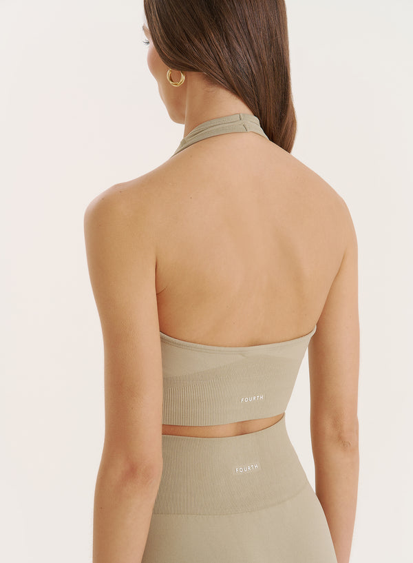 4th & Reckless Sage Halter Neck Seamless Sports Bra- Sammie