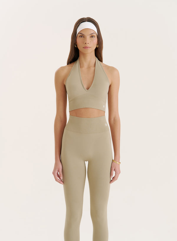 4th & reckless Sage Halter Neck Seamless Sports Bra- Sammie