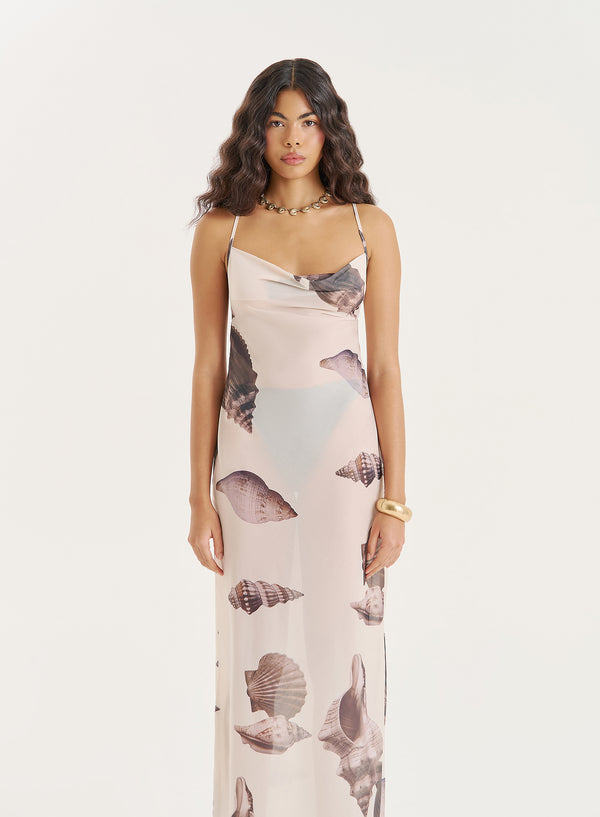 4th & Reckless Shell Printed Sheer Maxi Dress- Madeline
