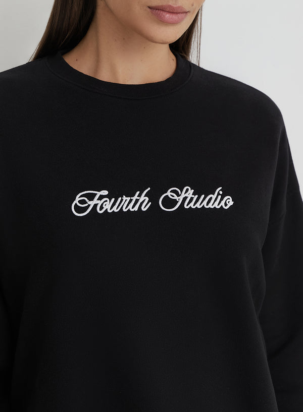 4th & Reckless Washed Black Fourth Studio Oversized Sweatshirt - Gigi