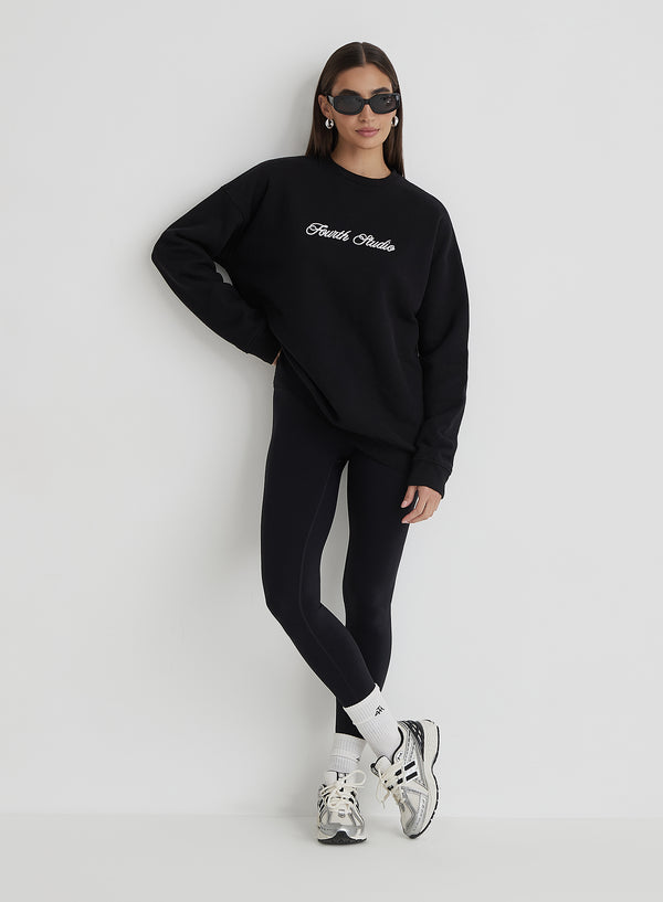 4th & reckless Washed Black Fourth Studio Oversized Sweatshirt - Gigi
