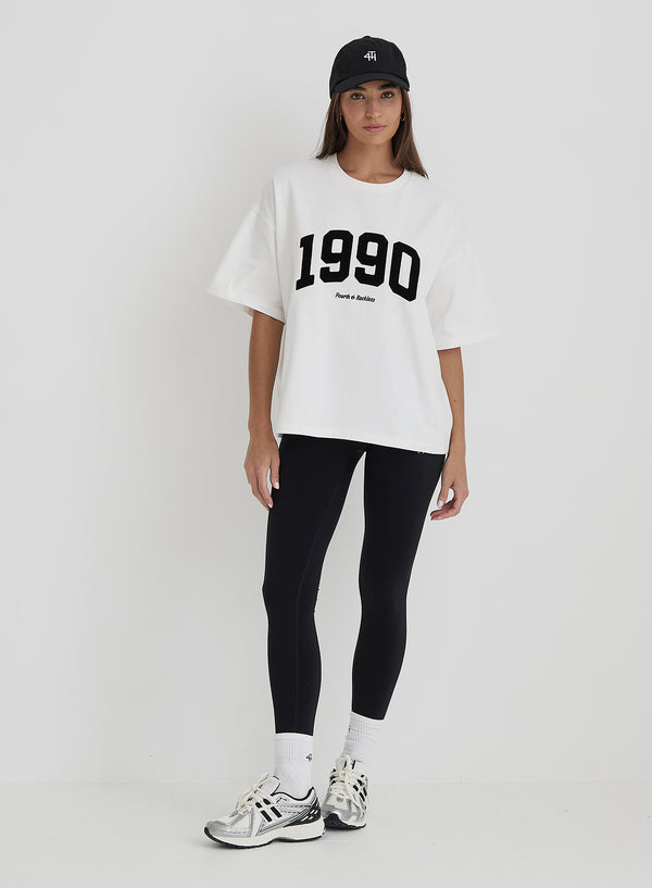 4th & reckless White 1990 Slogan Oversized T-Shirt- Oran