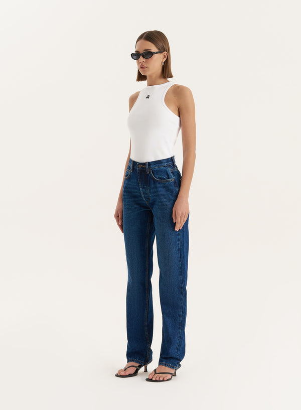 4th & Reckless White 4th Branded Racer Vest Top - Everyday