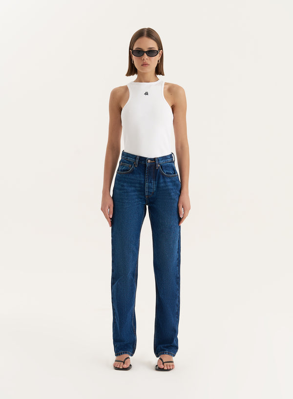 4th & reckless White 4th Branded Racer Vest Top - Everyday