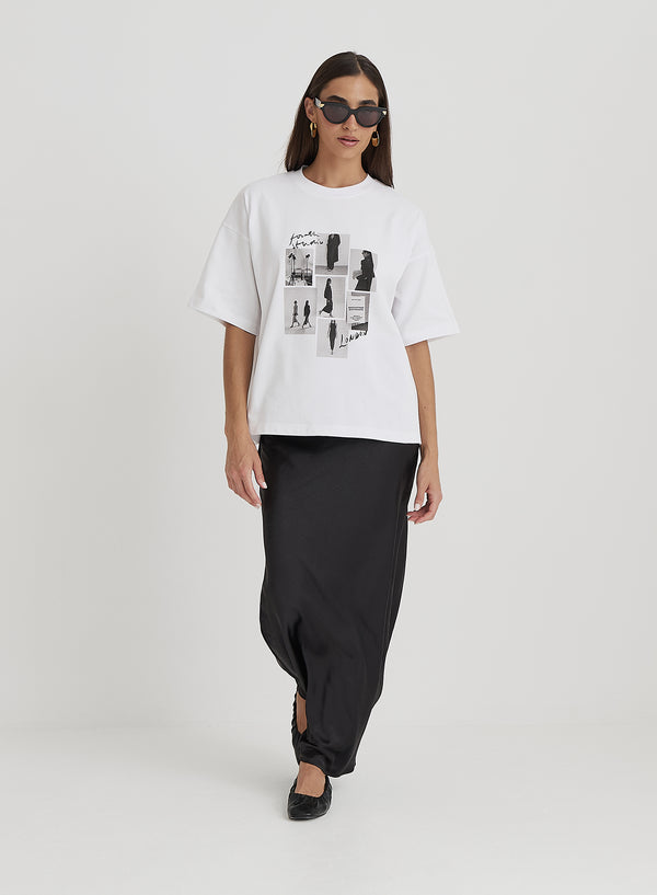 4th & reckless White Catwalk Polaroid Graphic T-Shirt- Bruni