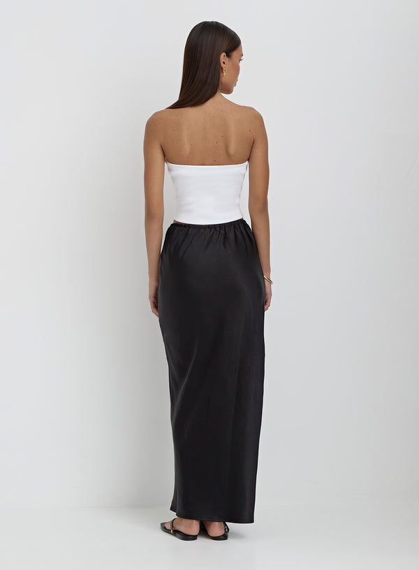 4th & Reckless White Ribbed Fourth Logo Bandeau Top- Lana