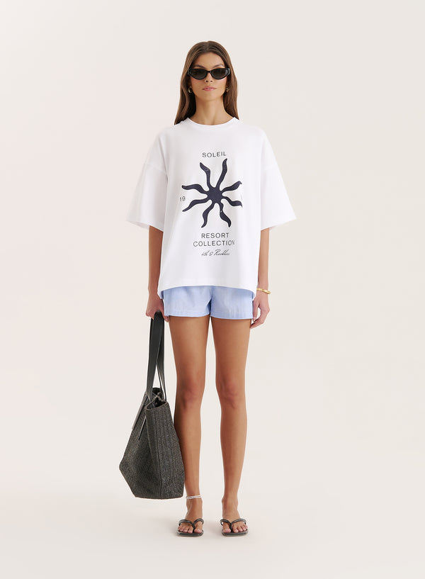 4th & Reckless White Soleil Graphic Oversized T-Shirt- Chiara