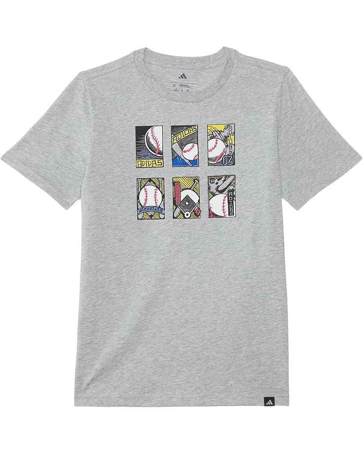 6pm adidas Kids Baseball Card Heather Tee (Big Kids)