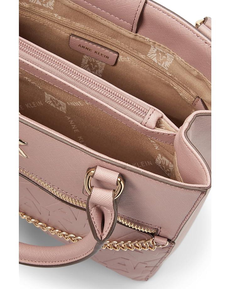 Anne Klein Embossed Triple Compartment Satchel