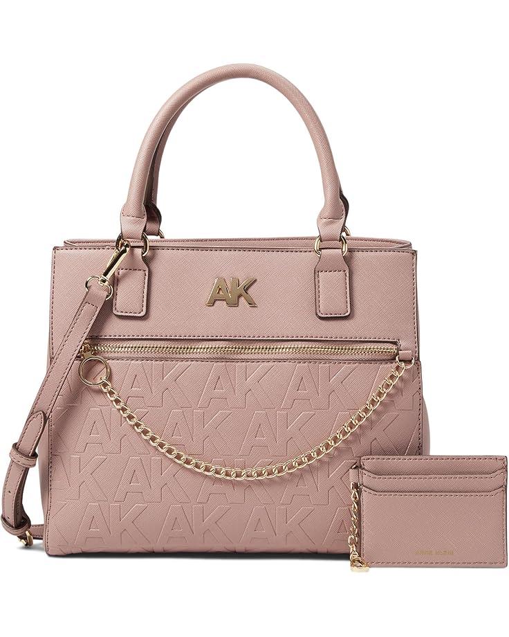 Anne Klein Embossed Triple Compartment Satchel
