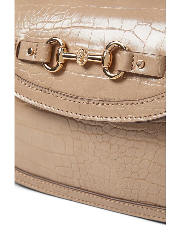 Anne Klein Horsebit Flap Satchel In Croco
