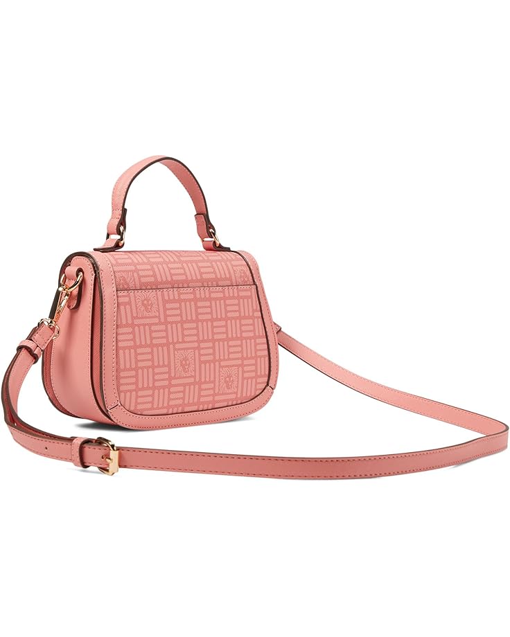 Anne Klein Horsebit Flap Satchel In Logo