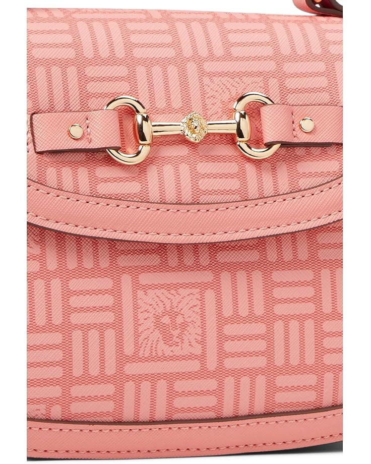 Anne Klein Horsebit Flap Satchel In Logo