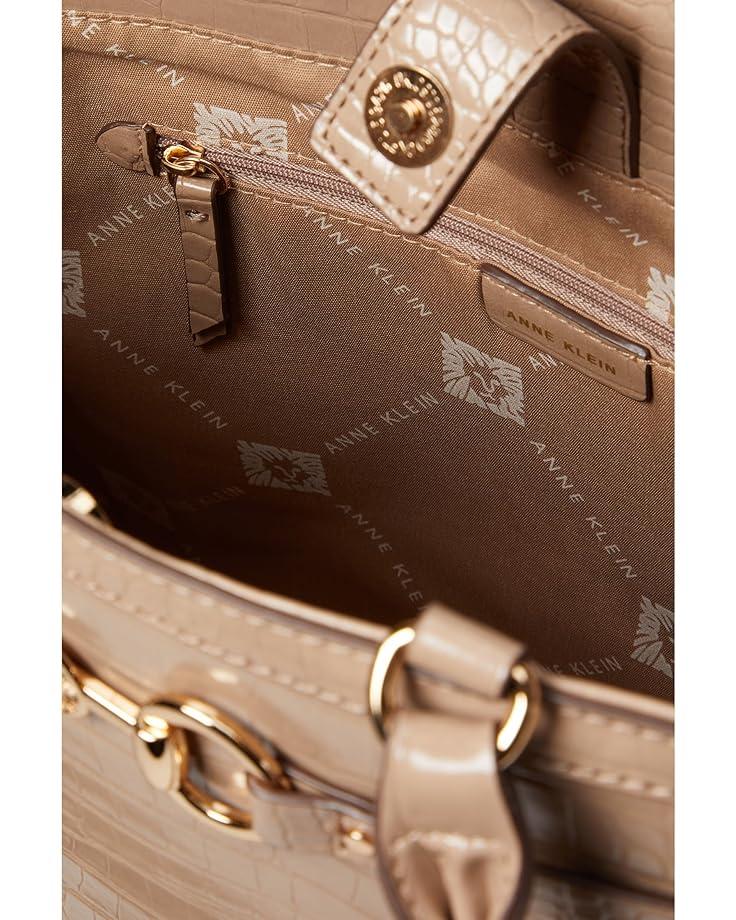 Anne Klein Horsebit Shopper In Croco