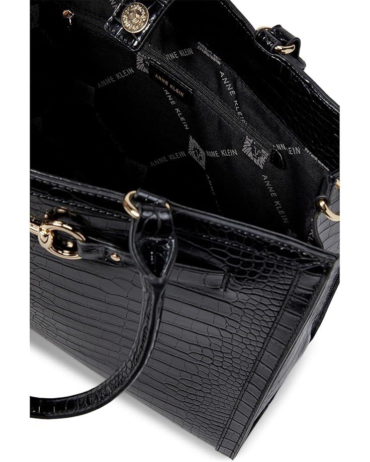 Anne Klein Horsebit Shopper In Croco