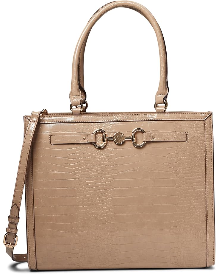 Anne Klein Horsebit Shopper In Croco