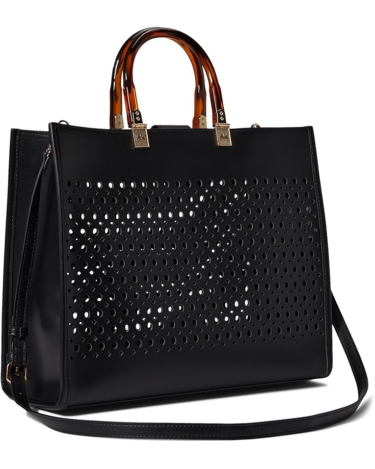 Anne Klein Large Perf Tote W/ Straw Pouch