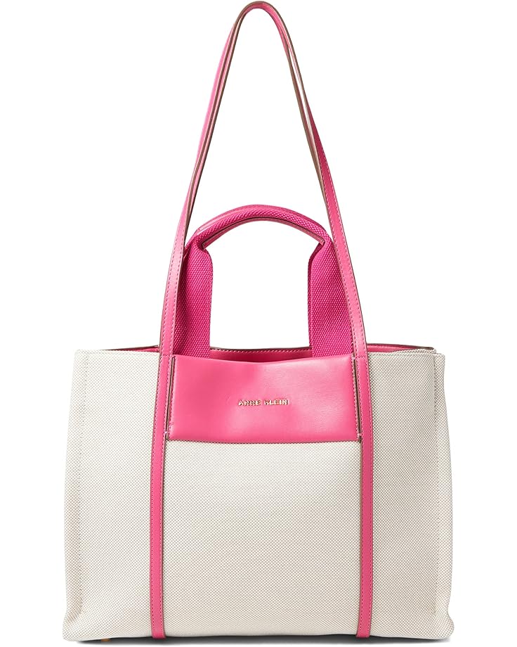 Anne Klein Medium Color-Blocked Canvas Tote