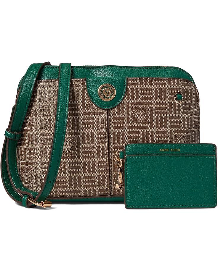 Anne Klein On The Go Tile Lion Logo Crossbody