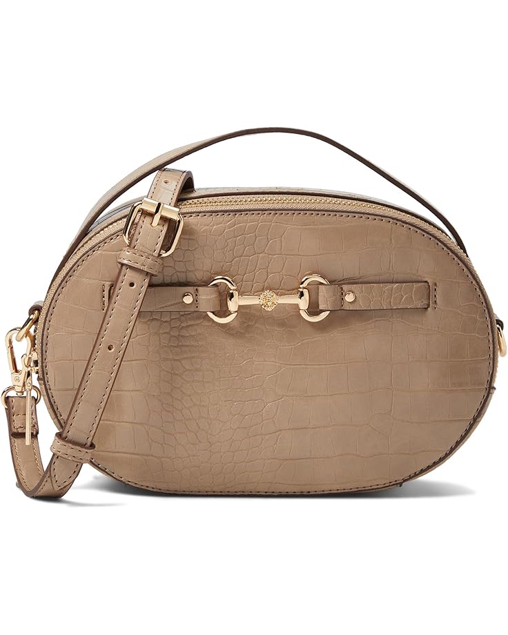 Anne Klein Oval Horsebit Crossbody In Croco