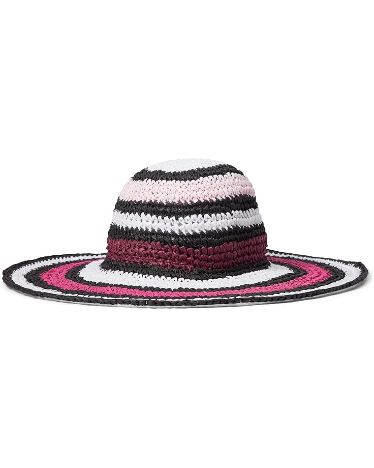 6pm Badgley Mischka Striped Crochet Floppy Hat