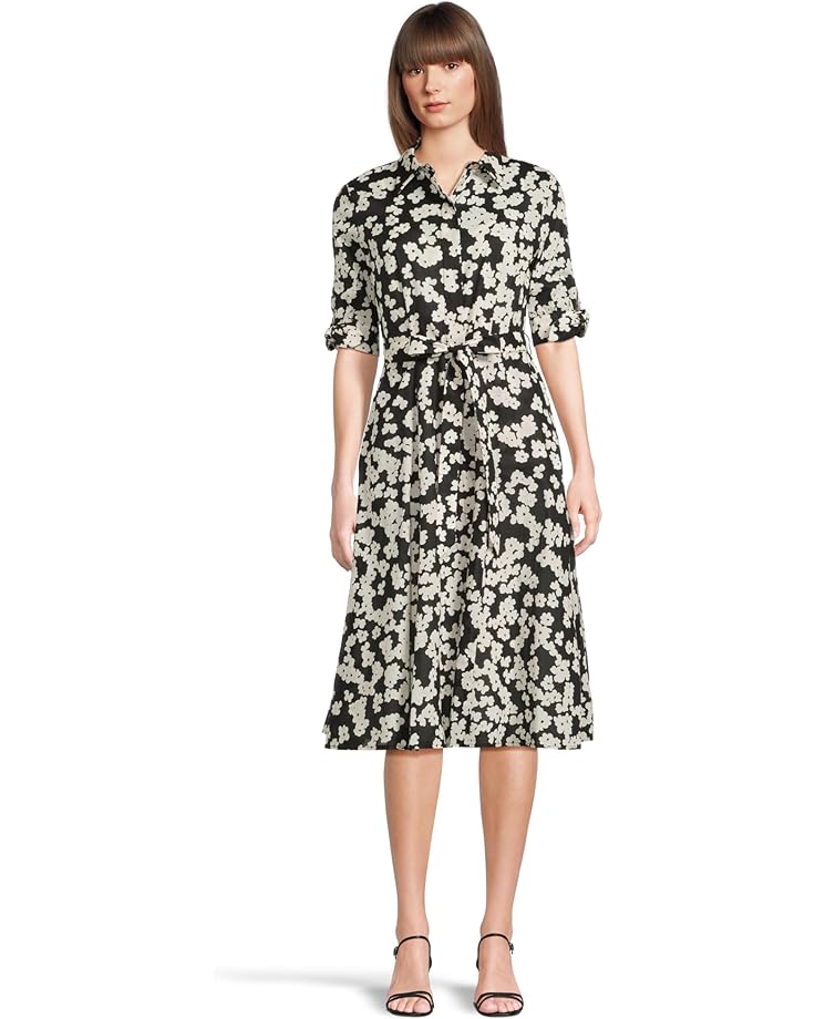 6pm Calvin Klein Floral Cotton Shirt Dress Women's