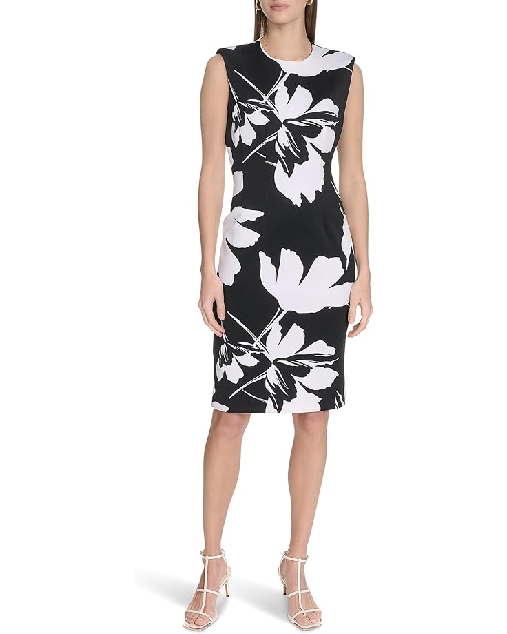 6pm Calvin Klein Floral Scuba Sheath Women's