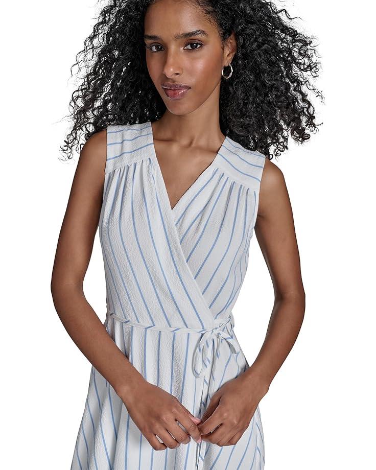 Calvin Klein Gauze Striped Faux Wrap Women's