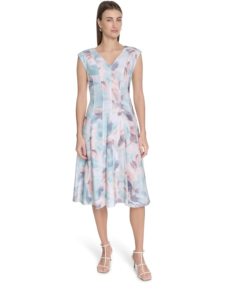 Calvin Klein Printed Seamed Aline Women's