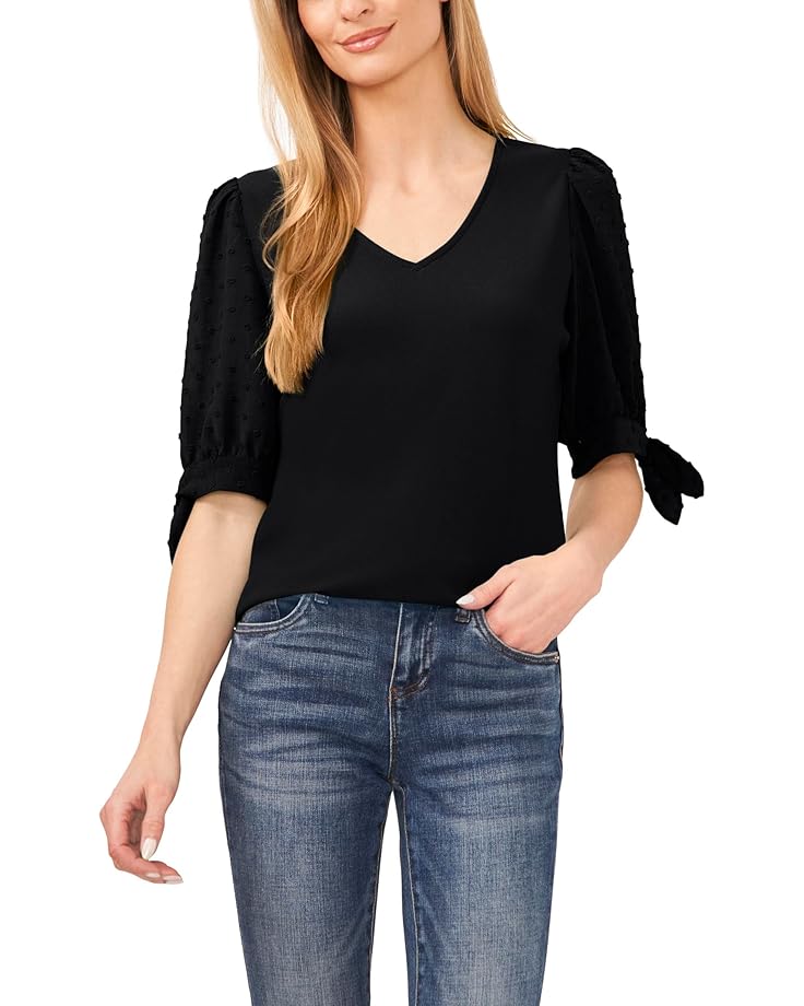 CeCe Puff Sleeve Tee With Tie Women's