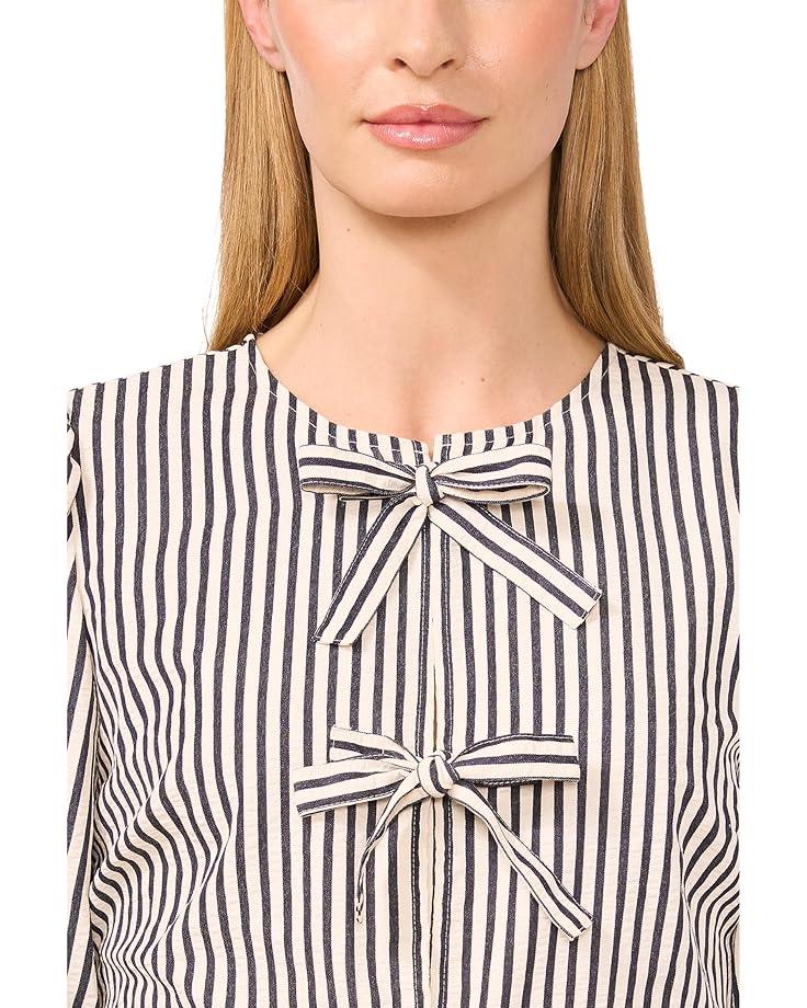 6pm CeCe Short Sleeve Bow Front Peplum Top Women's