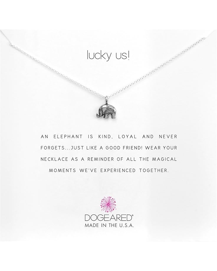 6pm Dogeared Lucky Us Elephant Reminder Necklace