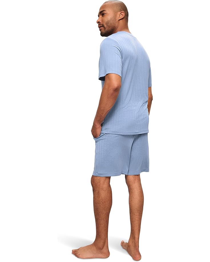 Eberjey Henry Rib Short Pj Set Men's Wedgewood