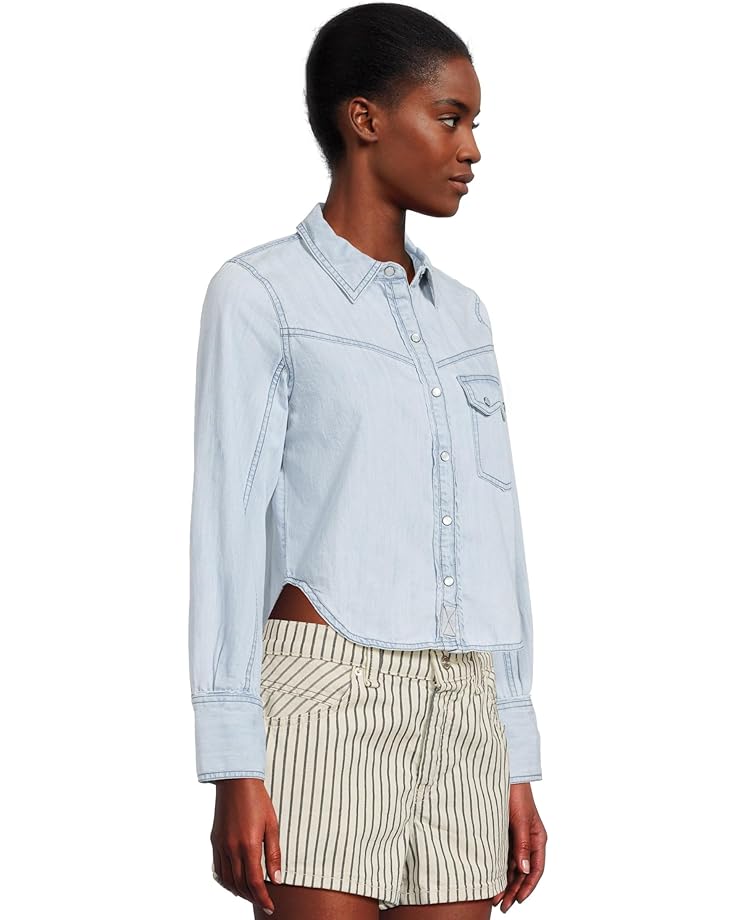 Free People Shrunken Denim Indigo Women's